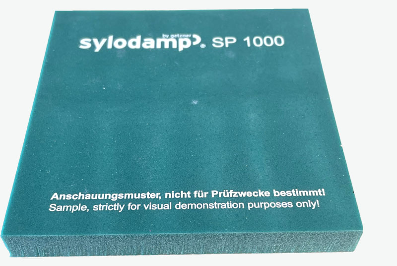 Sylodamp SP1000. Mixed cell PU elastomer. Reference colour: Traffic Green