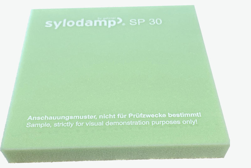 Sylodamp SP30. Mixed cell PU elastomer. Reference colour: Pastel Green