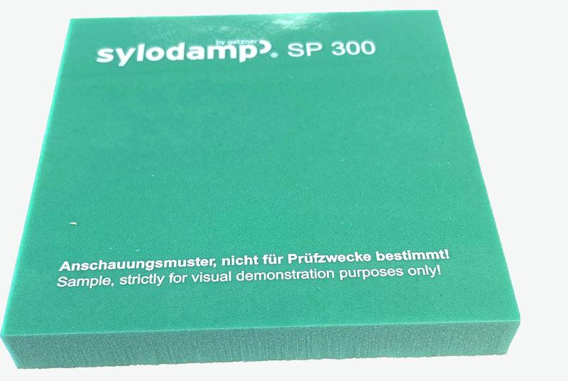 Sylodamp SP300. Mixed cell PU elastomer. Reference colour: Traffic Green