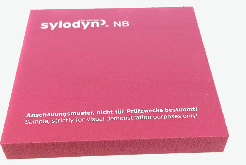 Sylodyn NB. Closed cell PU Elastomer. Reference colour: Red