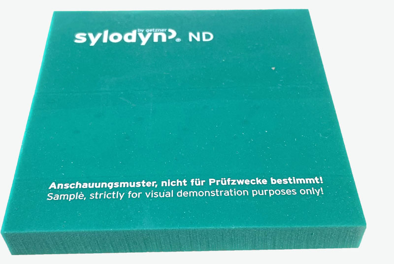 Sylodyn ND. Closed cell PU elastomer. Reference colour: Green