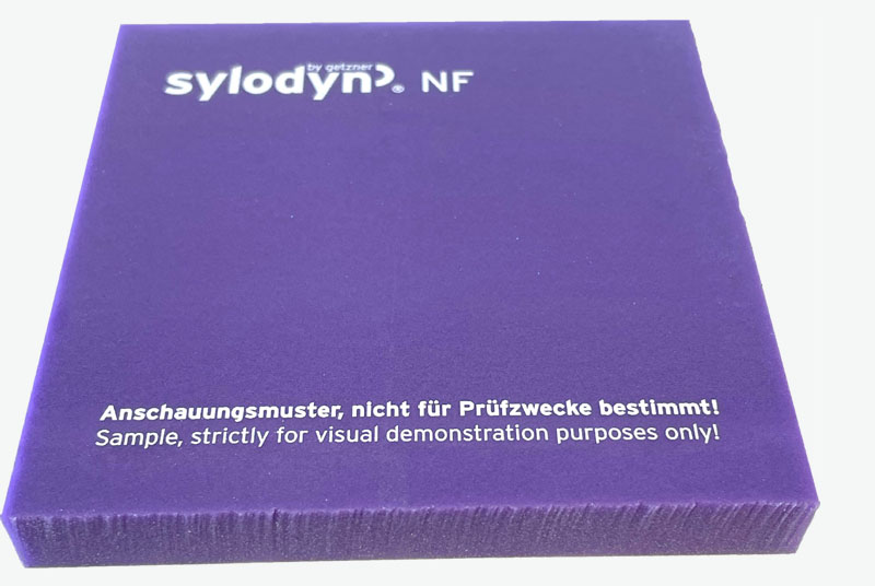 Sylodyn NF. Closed cell PU elastomer. Reference colour: Violet