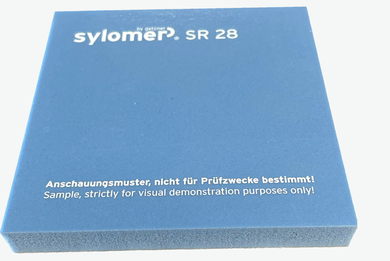 Sylomer SR28. Mixed cell PU elastomer. Reference colour: Blue